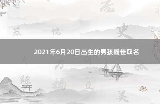 2021年6月20日出生的男孩最佳取名