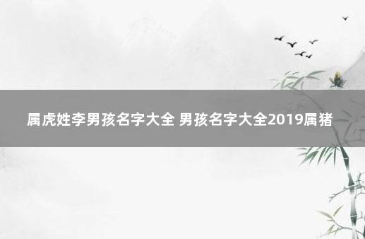 属虎姓李男孩名字大全 男孩名字大全2019属猪