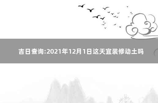 吉日查询:2021年12月1日这天宜装修动土吗 明天能动土吗老黄历