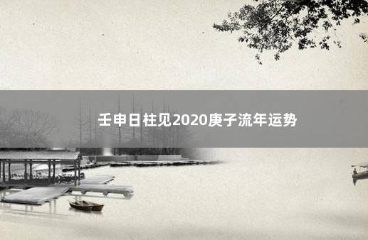 壬申日柱见2020庚子流年运势