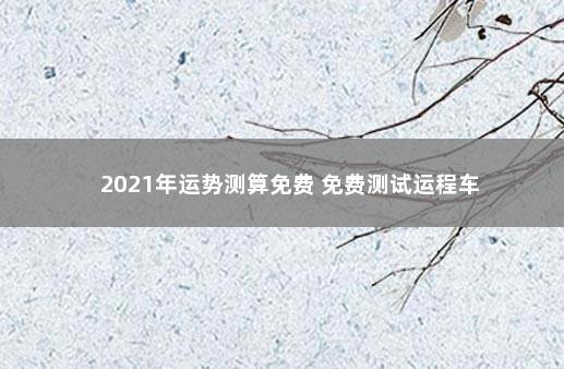 2021年运势测算免费 免费测试运程车