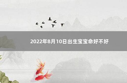 2022年8月10日出生宝宝命好不好