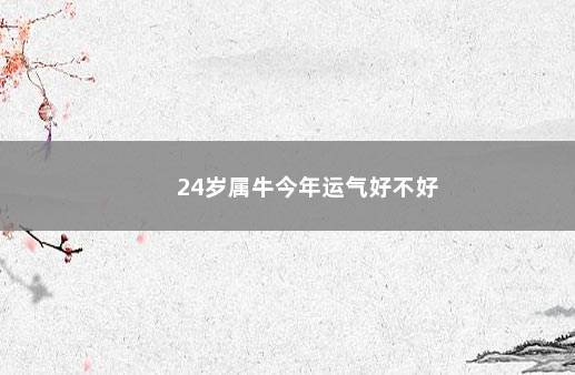 24岁属牛今年运气好不好