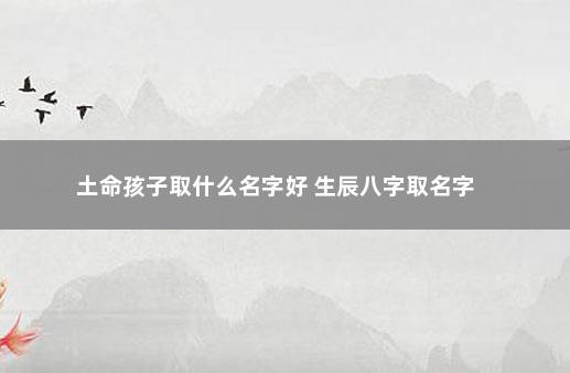 土命孩子取什么名字好 生辰八字取名字