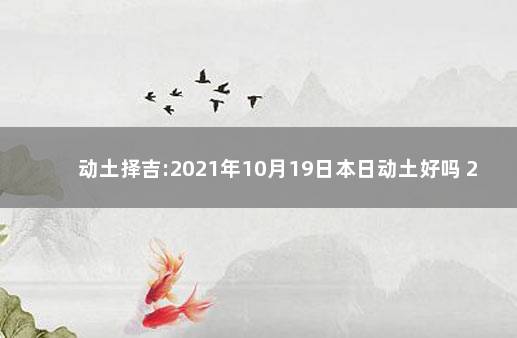 动土择吉:2021年10月19日本日动土好吗 2021年九月宜动土的日子