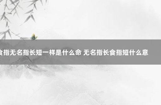 食指无名指长短一样是什么命 无名指长食指短什么意思