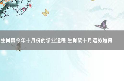 生肖鼠今年十月份的学业运程 生肖鼠十月运势如何