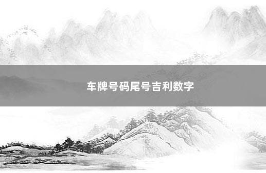 车牌号码尾号吉利数字