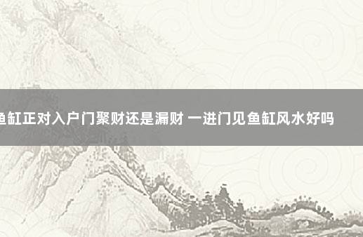 鱼缸正对入户门聚财还是漏财 一进门见鱼缸风水好吗