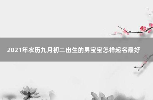 2021年农历九月初二出生的男宝宝怎样起名最好 2021年9月9日出生的宝宝取名