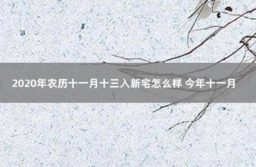 2020年农历十一月十三入新宅怎么样 今年十一月十三日可入宅吗