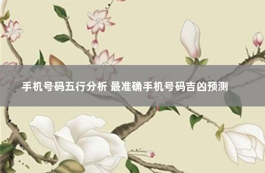 手机号码五行分析 最准确手机号码吉凶预测