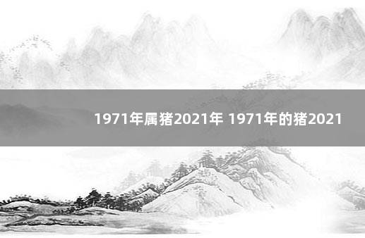 1971年属猪2021年 1971年的猪2021年的运程