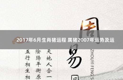 2017年6月生肖猪运程 属猪2007年运势及运程