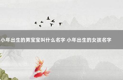 小年出生的男宝宝叫什么名字 小年出生的女孩名字