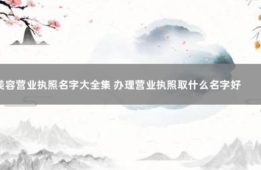 美容营业执照名字大全集 办理营业执照取什么名字好