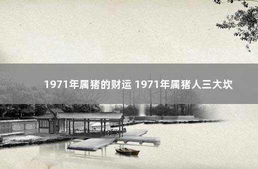 1971年属猪的财运 1971年属猪人三大坎