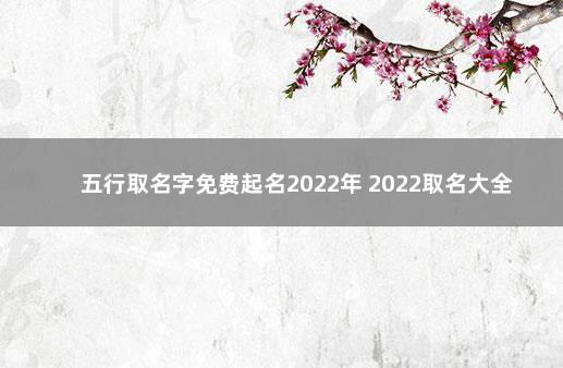 五行取名字免费起名2022年 2022取名大全