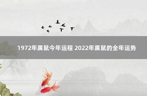 1972年属鼠今年运程 2022年属鼠的全年运势如何