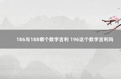 186与188哪个数字吉利 196这个数字吉利吗