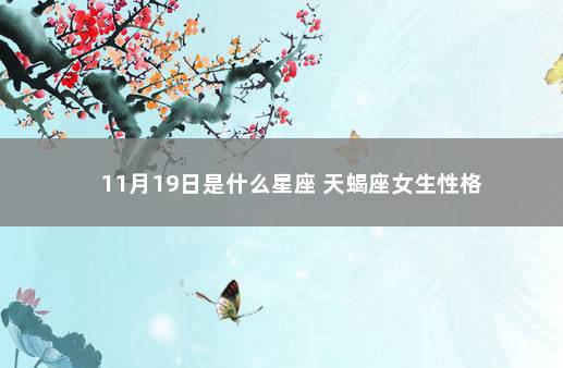 11月19日是什么星座 天蝎座女生性格