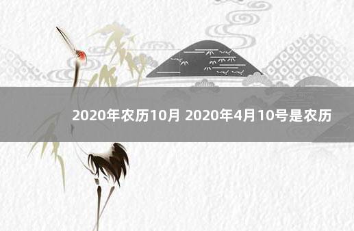 2020年农历10月 2020年4月10号是农历多少