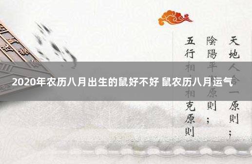 2020年农历八月出生的鼠好不好 鼠农历八月运气怎样