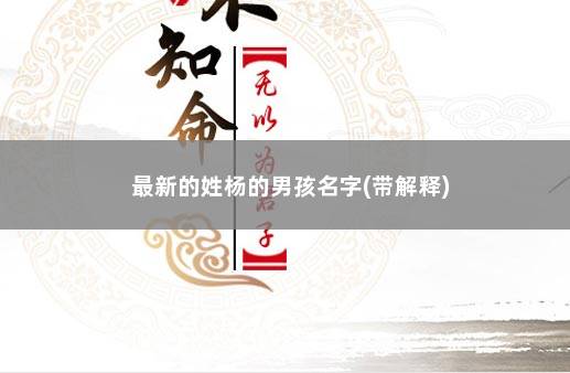 最新的姓杨的男孩名字(带解释)