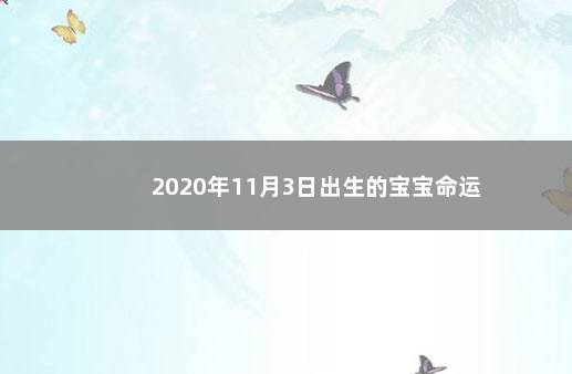 2020年11月3日出生的宝宝命运