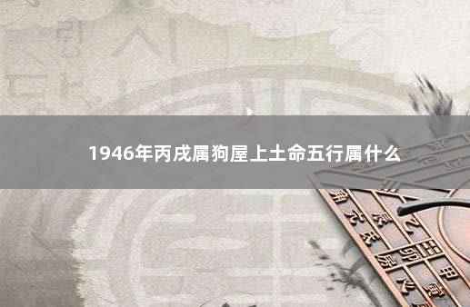 1946年丙戌属狗屋上土命五行属什么