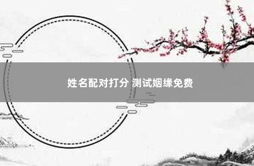 姓名配对打分 测试姻缘免费