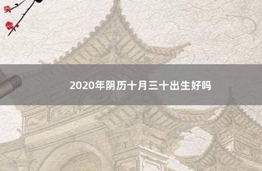 2020年阴历十月三十出生好吗